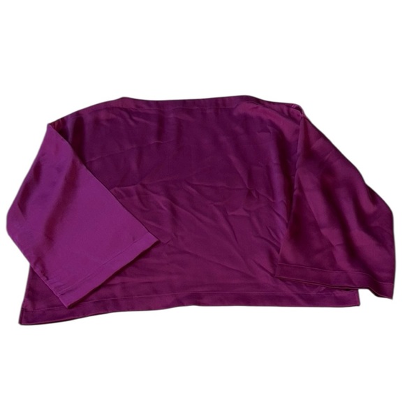 Polo Ralph Lauren Satin Boatneck Blouse Top Size Small Petite - Picture 2 of 7